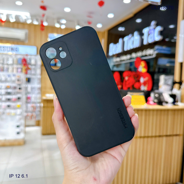 ** Ốp IP 12 6.1 KST Design vân da đen trơn
