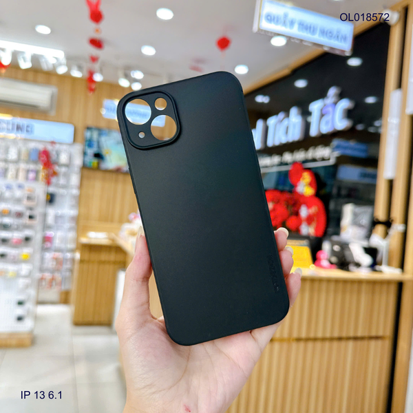 ** ỐP IP 13 6.1 KST Design vân da đen trơn