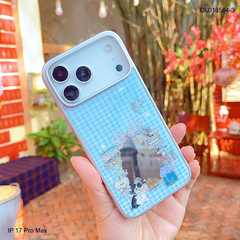 Ốp IP 17 Pro Max tráng gương viền dẻo xi bạc