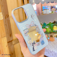 Ốp IP 14 Pro Max tráng gương viền dẻo xi bạc