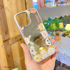 Ốp IP 13 6.1 tráng gương viền dẻo xi bạc