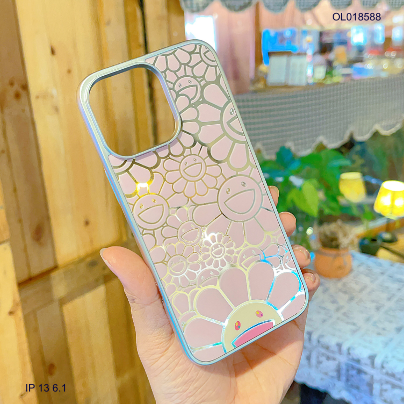 Ốp IP 13 6.1 tráng gương viền dẻo xi bạc