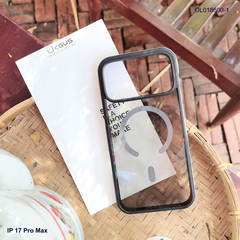 Ốp IP 17 Pro Max Likgus lưng trong đen Magsafe viền màu chống trơn