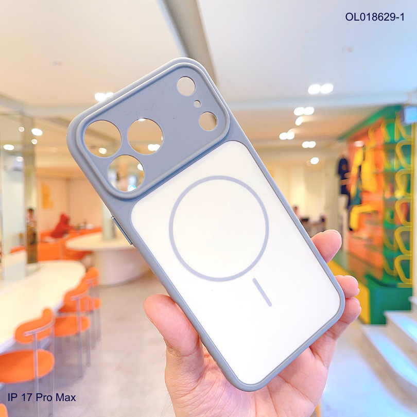 Ốp IP 17 Pro Max nhám hai màu giả magsafe