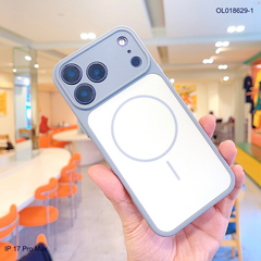 Ốp IP 17 Pro Max nhám hai màu giả magsafe