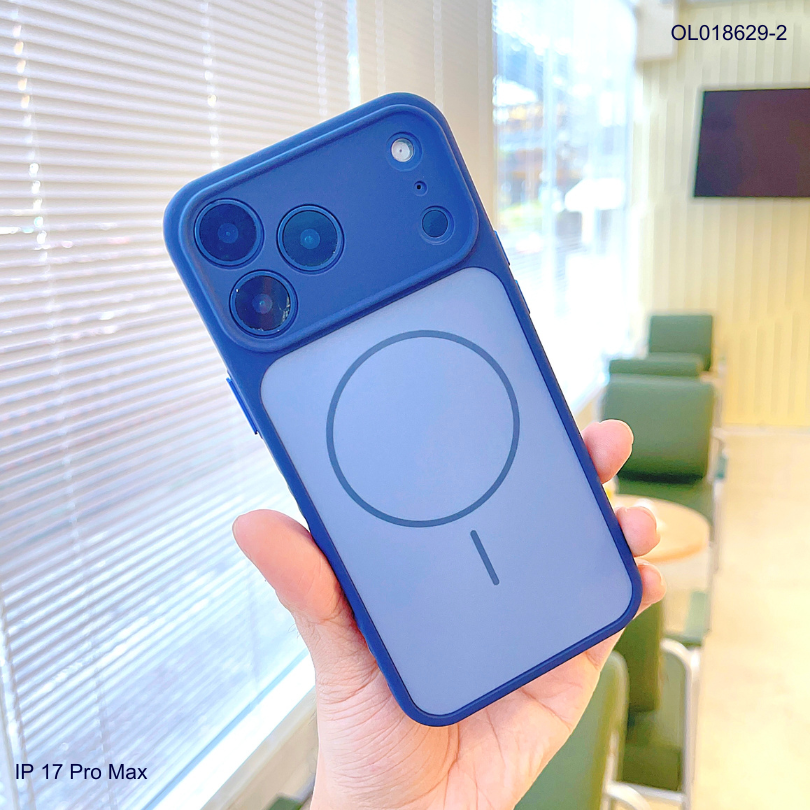 Ốp IP 17 Pro Max nhám hai màu giả magsafe
