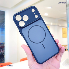 Ốp IP 17 Pro Max nhám hai màu giả magsafe