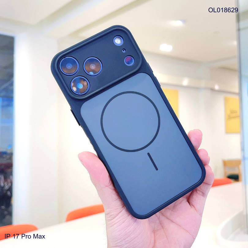 Ốp IP 17 Pro Max nhám hai màu giả magsafe