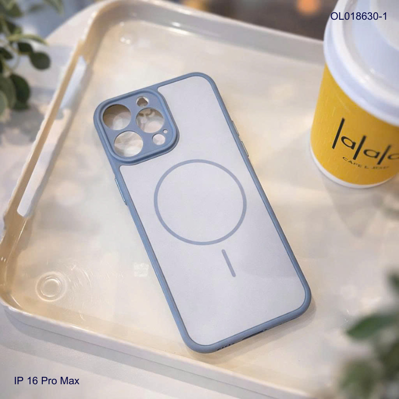 Ốp IP 16 Pro Max nhám hai màu giả magsafe