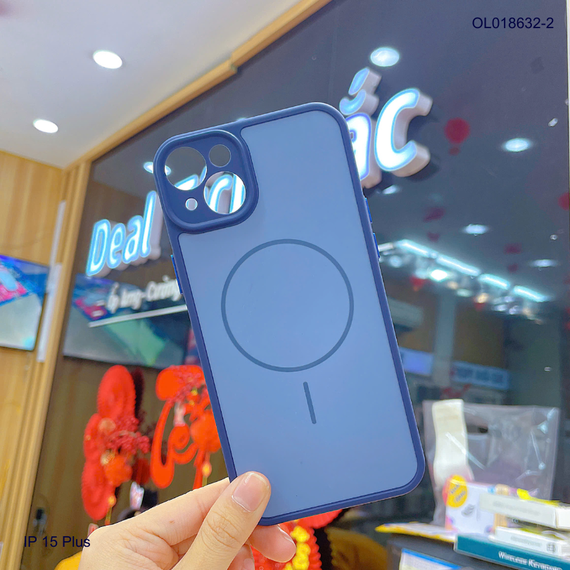 Ốp IP 15 Plus nhám hai màu giả magsafe