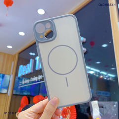 Ốp IP 15 6.1 nhám hai màu giả magsafe