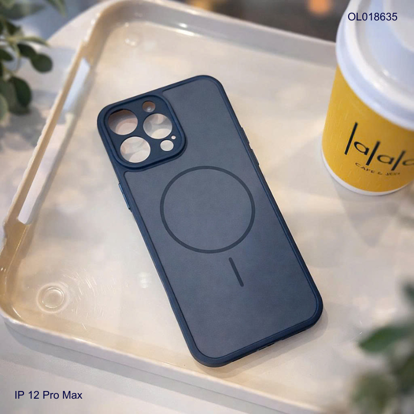 Ốp IP 12 Pro Max nhám hai màu giả magsafe