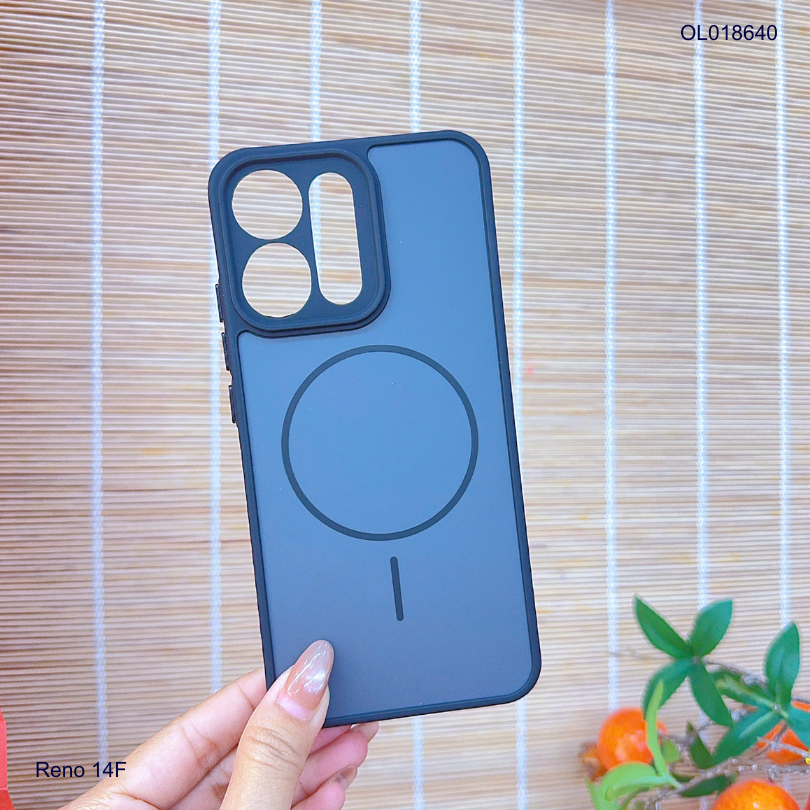 Ốp Reno 14F nhám hai màu giả magsafe