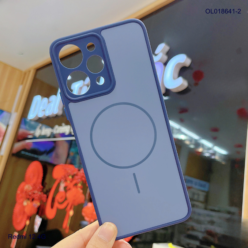 Ốp Xiaomi Redmi 12 4G nhám hai màu giả magsafe