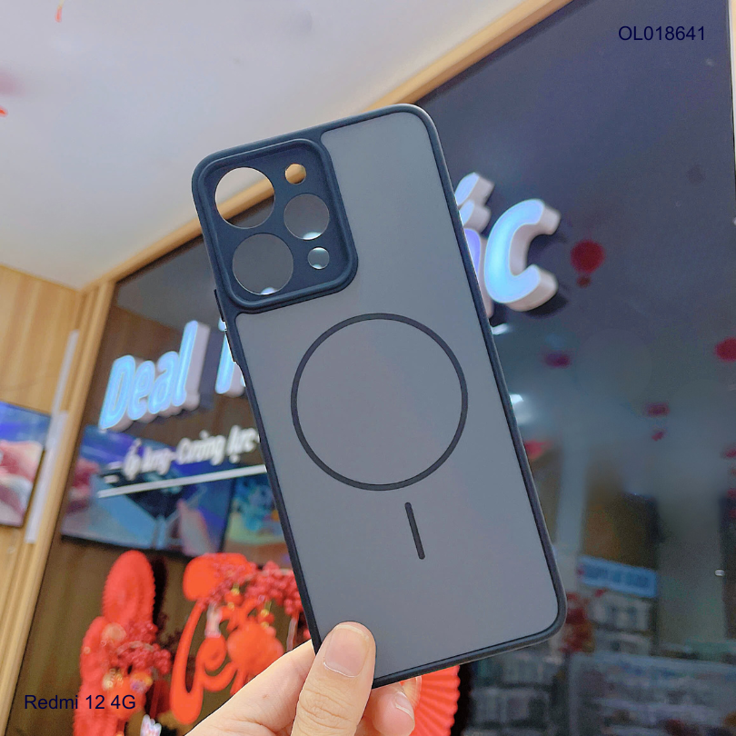 Ốp Xiaomi Redmi 12 4G nhám hai màu giả magsafe
