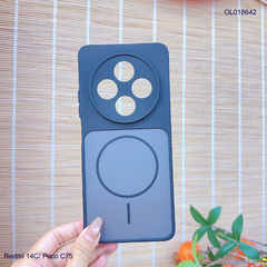 Ốp Xiaomi Redmi 14C/Poco C75 nhám hai màu giả magsafe