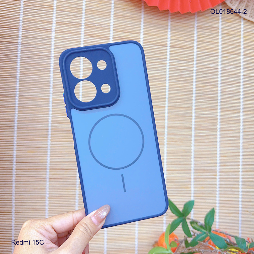 Ốp Xiaomi Redmi 15C nhám hai màu giả magsafe