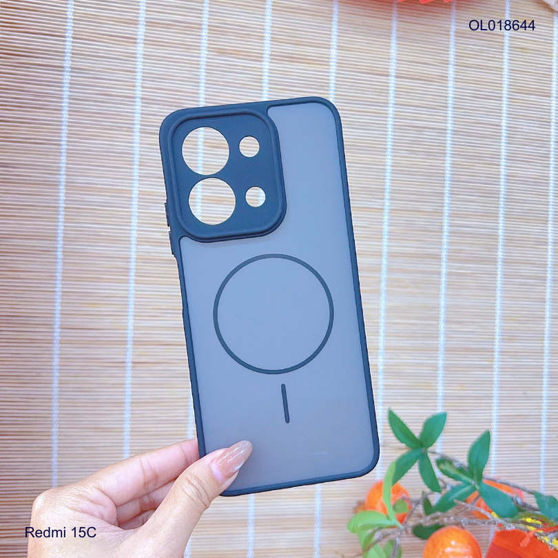 Ốp Xiaomi Redmi 15C nhám hai màu giả magsafe