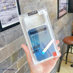 ** Ốp IP 17 Pro Max Likgus vân carbon viền dẻo xi bạc
