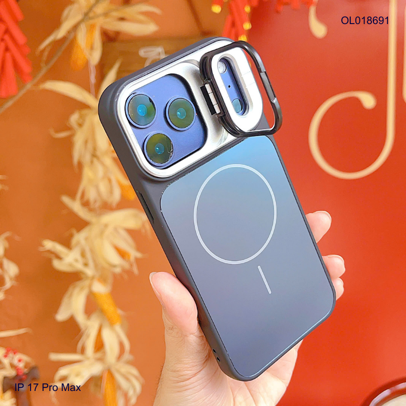 ** Ốp IP 17 Pro Max nhám AG magsafe camera giá đỡ