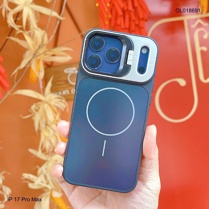 ** Ốp IP 17 Pro Max nhám AG magsafe camera giá đỡ