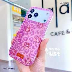 Ốp IP 17 Pro Max Kitty da beo hồng