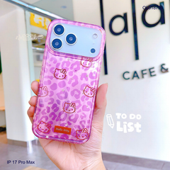 Ốp IP 17 Pro Max Kitty da beo hồng