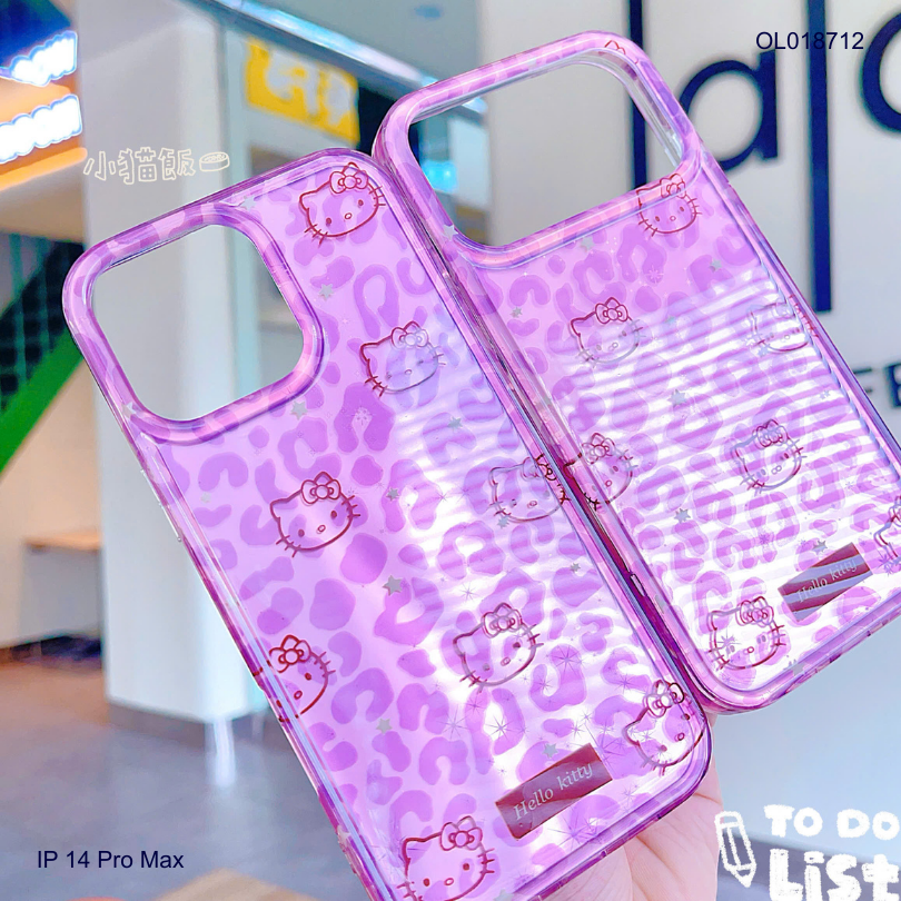 Ốp IP 14 Pro Max Kitty da beo hồng