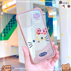 Ốp IP 16 Pro Max lưng kim tuyến viền nâu chống sốc