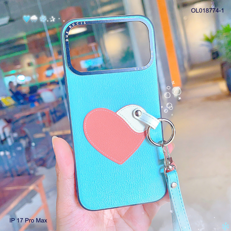 ** Ốp IP 17 Pro Max Duxducis Luvy da PU kèm dây