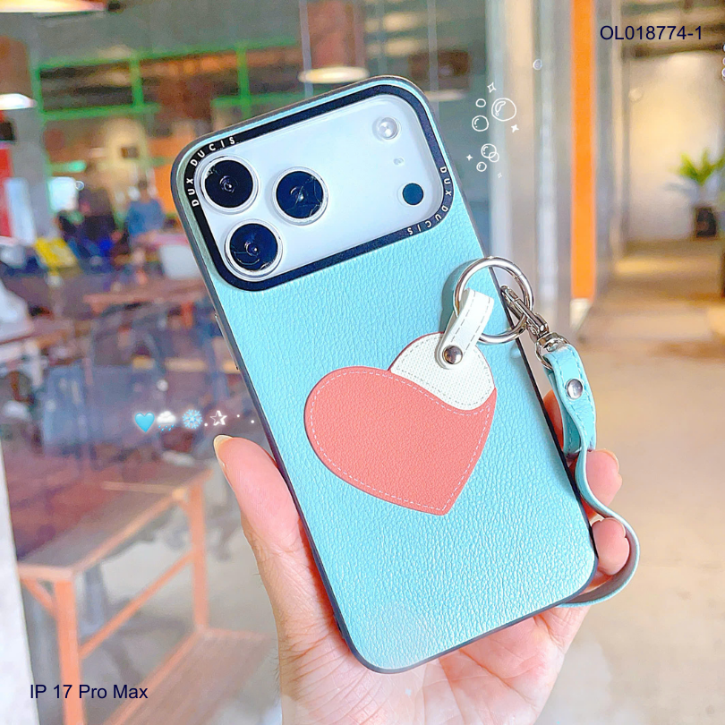 ** Ốp IP 17 Pro Max Duxducis Luvy da PU kèm dây