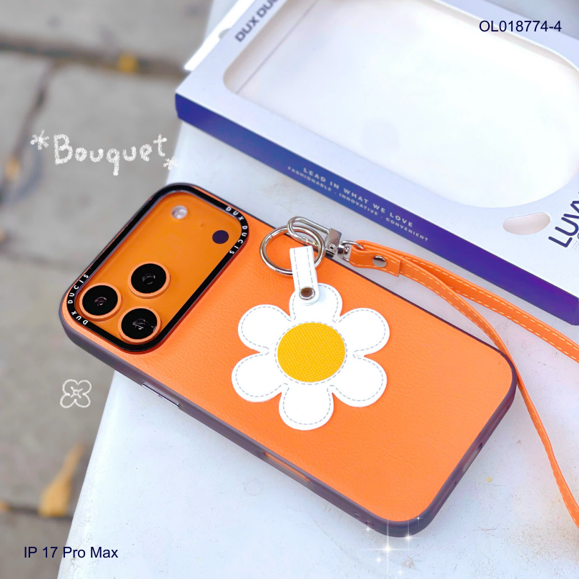 ** Ốp iPhone 17 Pro Max Duxducis Luvy da PU kèm dây