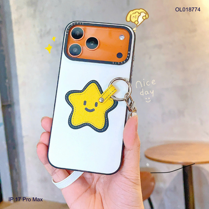 ** Ốp IP 17 Pro Max Duxducis Luvy da PU kèm dây