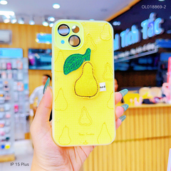 ** Ốp IP 15 Plus 2 lớp đính charm bông bảo vệ camera