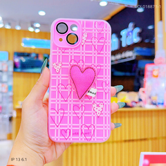 ** Ốp IP 13 6.1 2 lớp đính charm bông bảo vệ camera