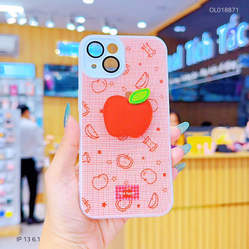 ** Ốp IP 13 6.1 2 lớp đính charm bông bảo vệ camera