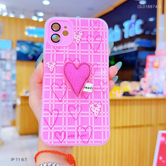 ** Ốp IP 11 6.1 2 lớp đính charm bông bảo vệ camera