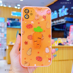 ** Ốp IP 11 6.1 2 lớp đính charm bông bảo vệ camera