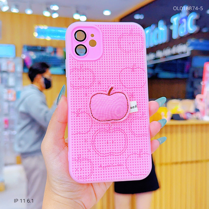 ** Ốp IP 11 6.1 2 lớp đính charm bông bảo vệ camera