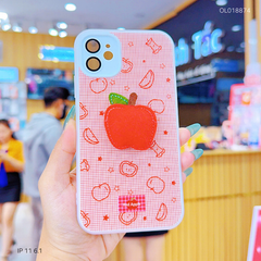 ** Ốp IP 11 6.1 2 lớp đính charm bông bảo vệ camera