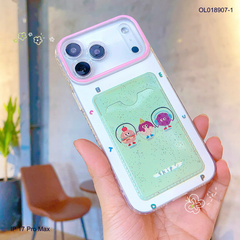 ** Ốp IP 17 Pro Max dẻo trong kèm ví card in hình
