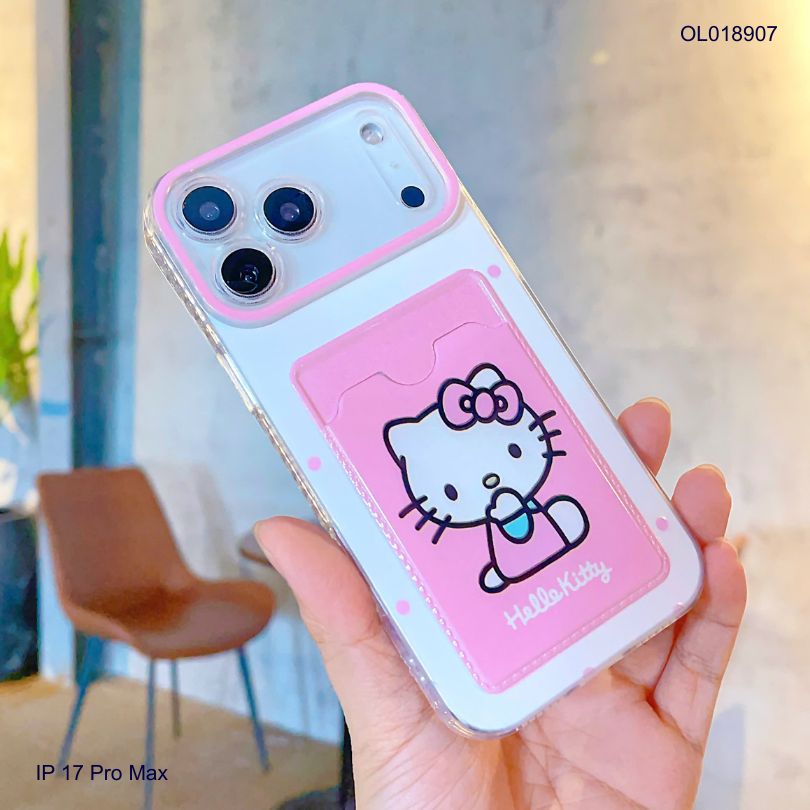 ** Ốp IP 17 Pro Max dẻo trong kèm ví card in hình