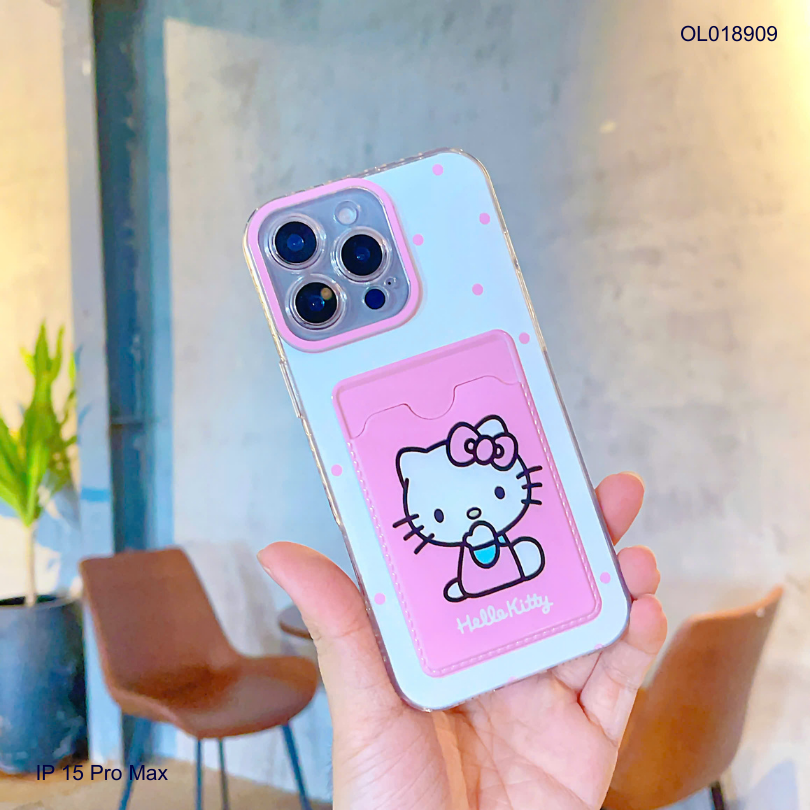 ** Ốp IP 16 Pro Max dẻo trong kèm ví card in hình