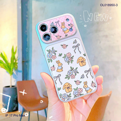 ** Ốp IP 17 Pro Max vân da viền dẻo xi bạc camera in hình