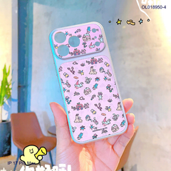 ** Ốp IP 17 Pro Max vân da viền dẻo xi bạc camera in hình