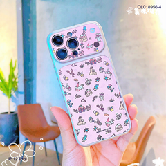 ** Ốp IP 12 Pro vân da viền dẻo xi bạc camera in hình