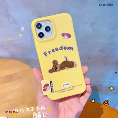 ** Ốp IP 16 Pro vân sần đính charm thêu