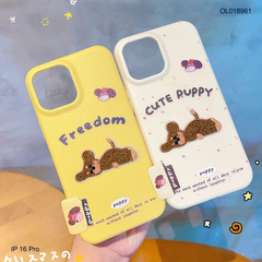 ** Ốp IP 16 Pro vân sần đính charm thêu