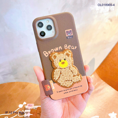 ** Ốp IP 12 Pro Max vân sần đính charm thêu