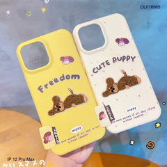 ** Ốp IP 12 Pro Max vân sần đính charm thêu